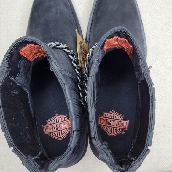 *NWT* HARLEY-DAVIDSON Korsen Chain Leather Ankle Boots Black Women's sz 6.5 - Picture 12 of 13
